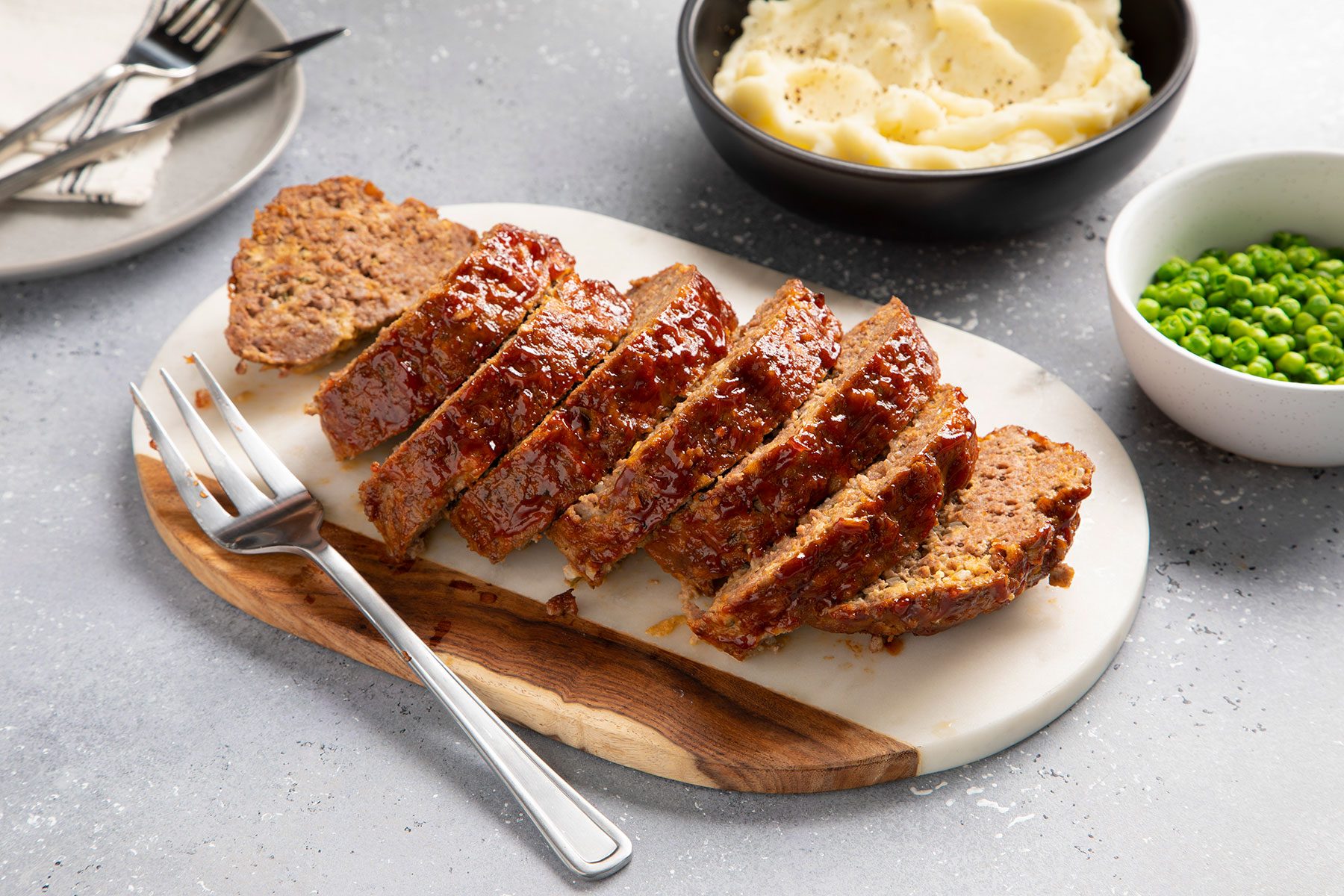 Instant Pot Meat Loaf with mashed Potatoes and Peas
