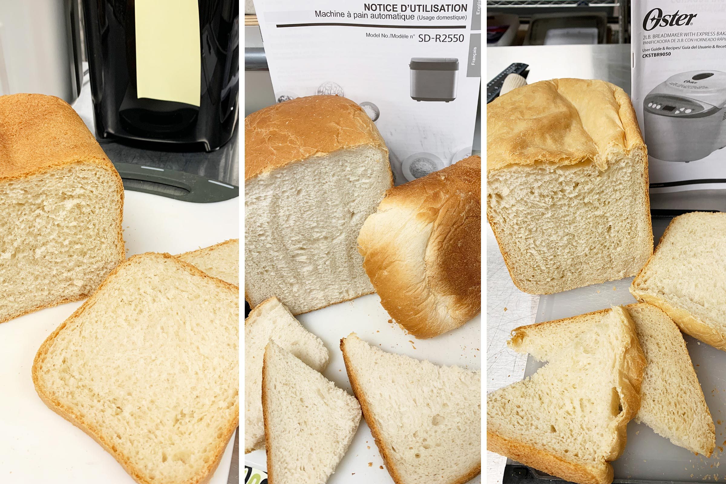 Bella, Oster and Panasonic Bread Maker White bread