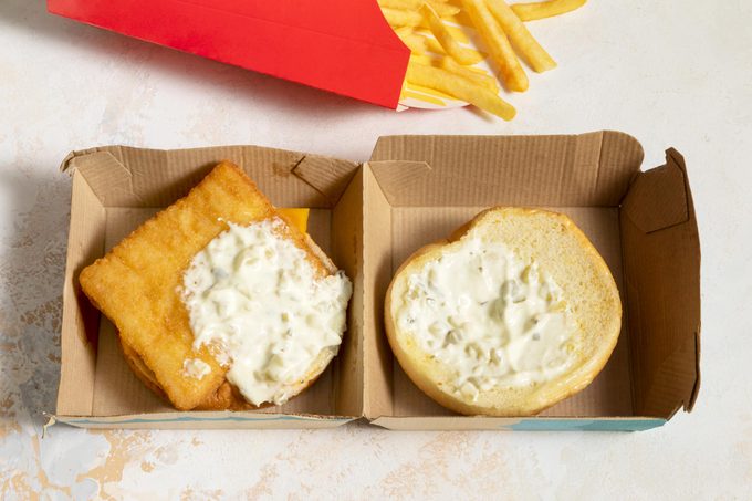 Tartar Sauce on a Filet-o-Fish in McDonalds box
