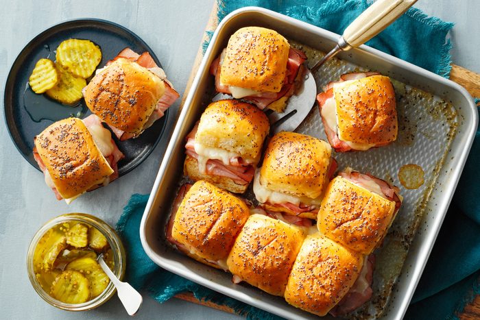 Ham And Swiss Sliders with Pickles