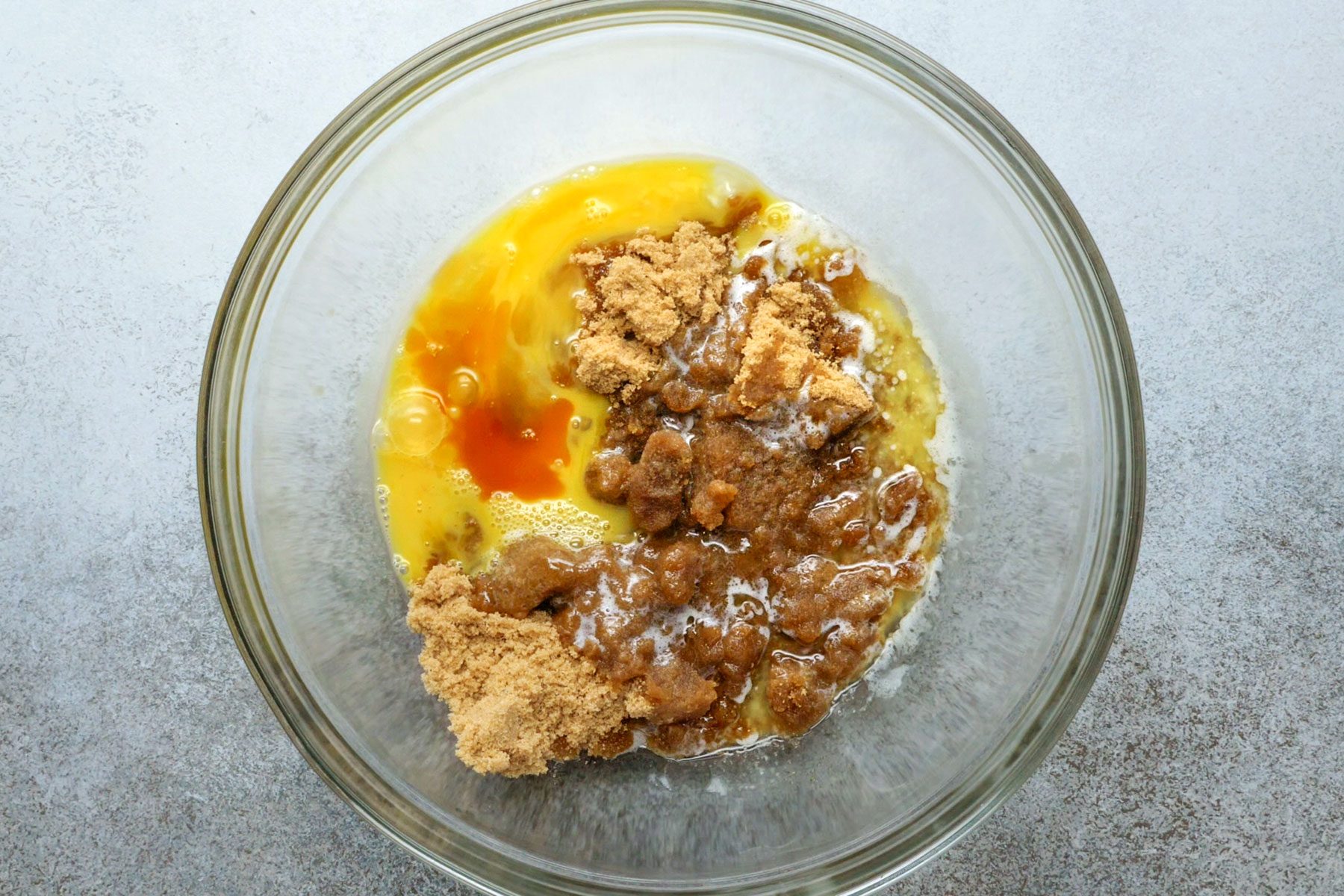 Mixing the wet ingredients in a bowl