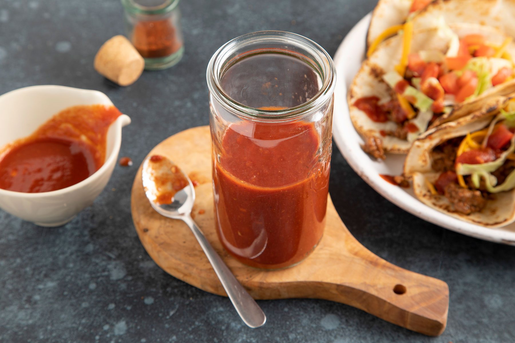 Homemade Taco Sauce in a jar