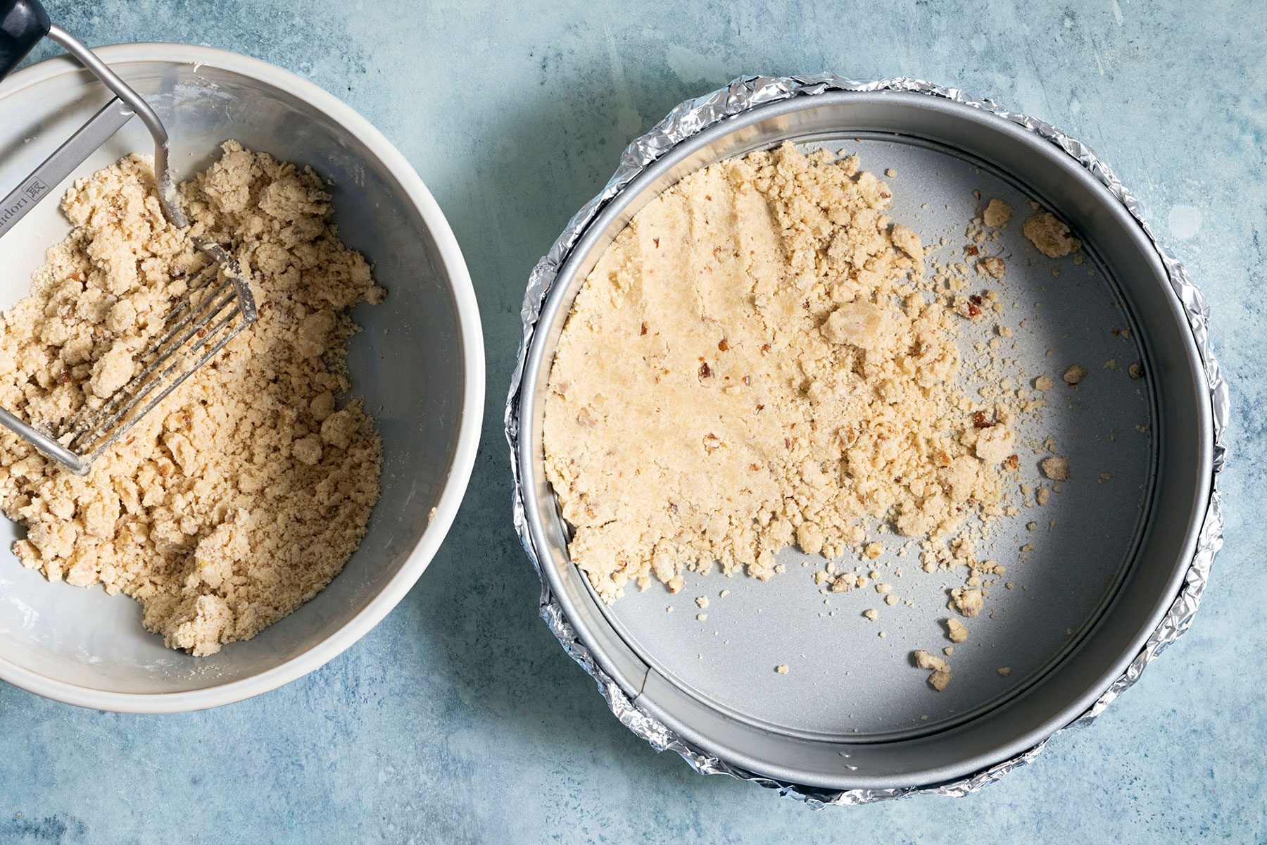 Mixture on baking tray