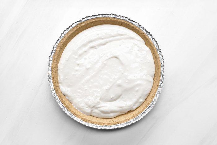 No Bake Pie on a marble surface