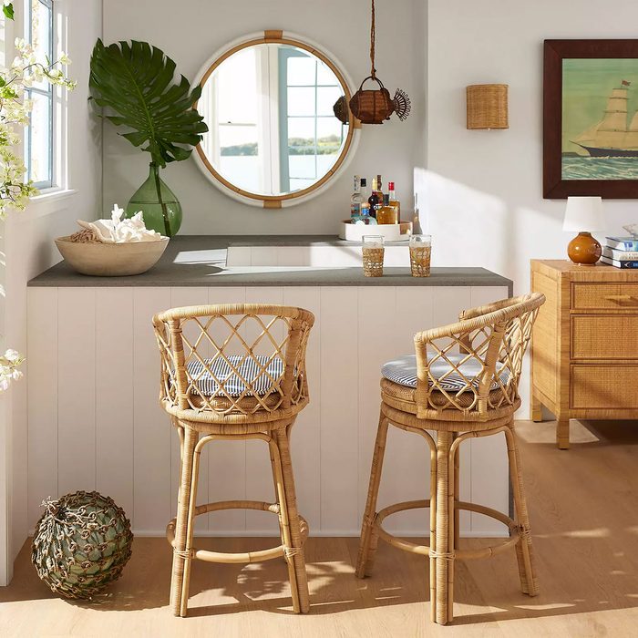 Avalon Rattan Swivel Bar Stool