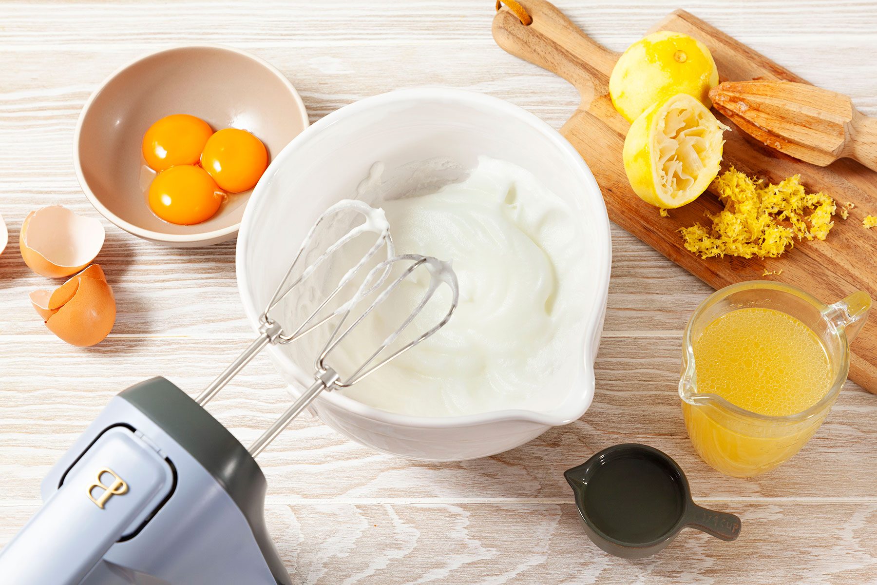 Prepare the avgolemono with eggs and lemons