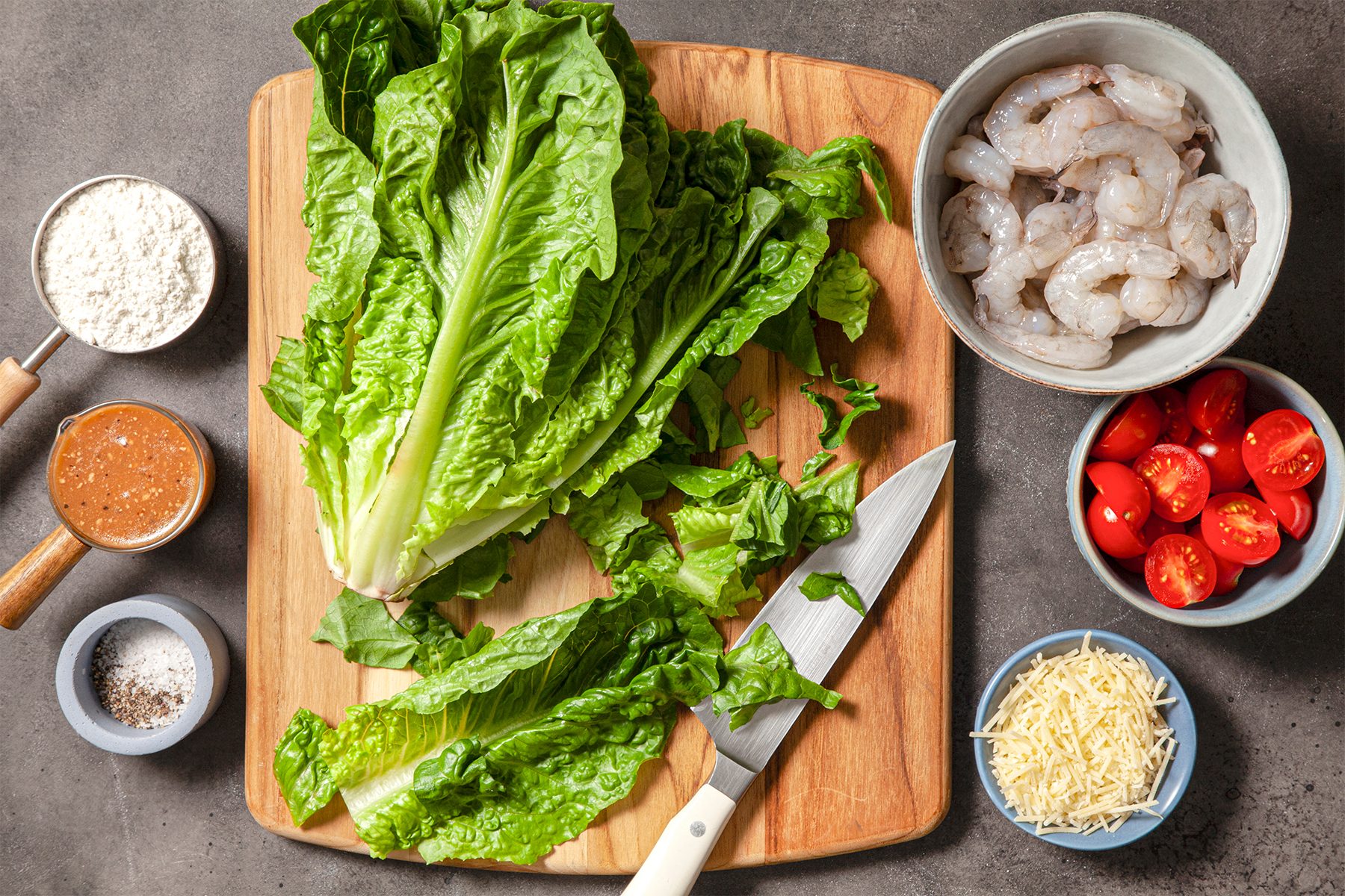 Ingredients for Shrimp Caesar Salad