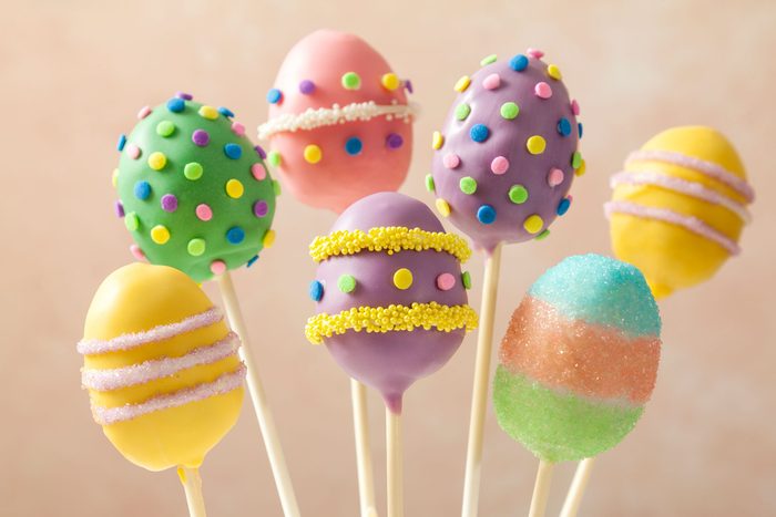Colourful Easter Cake Pops on sticks