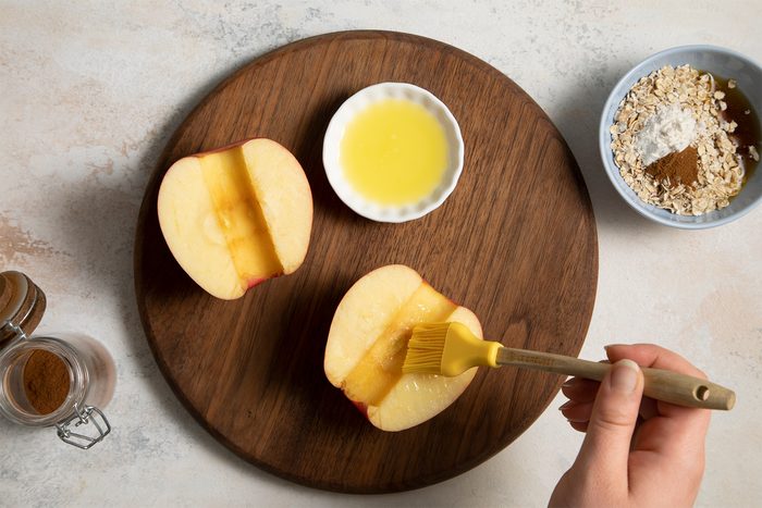 Brushing Butter on apple slice