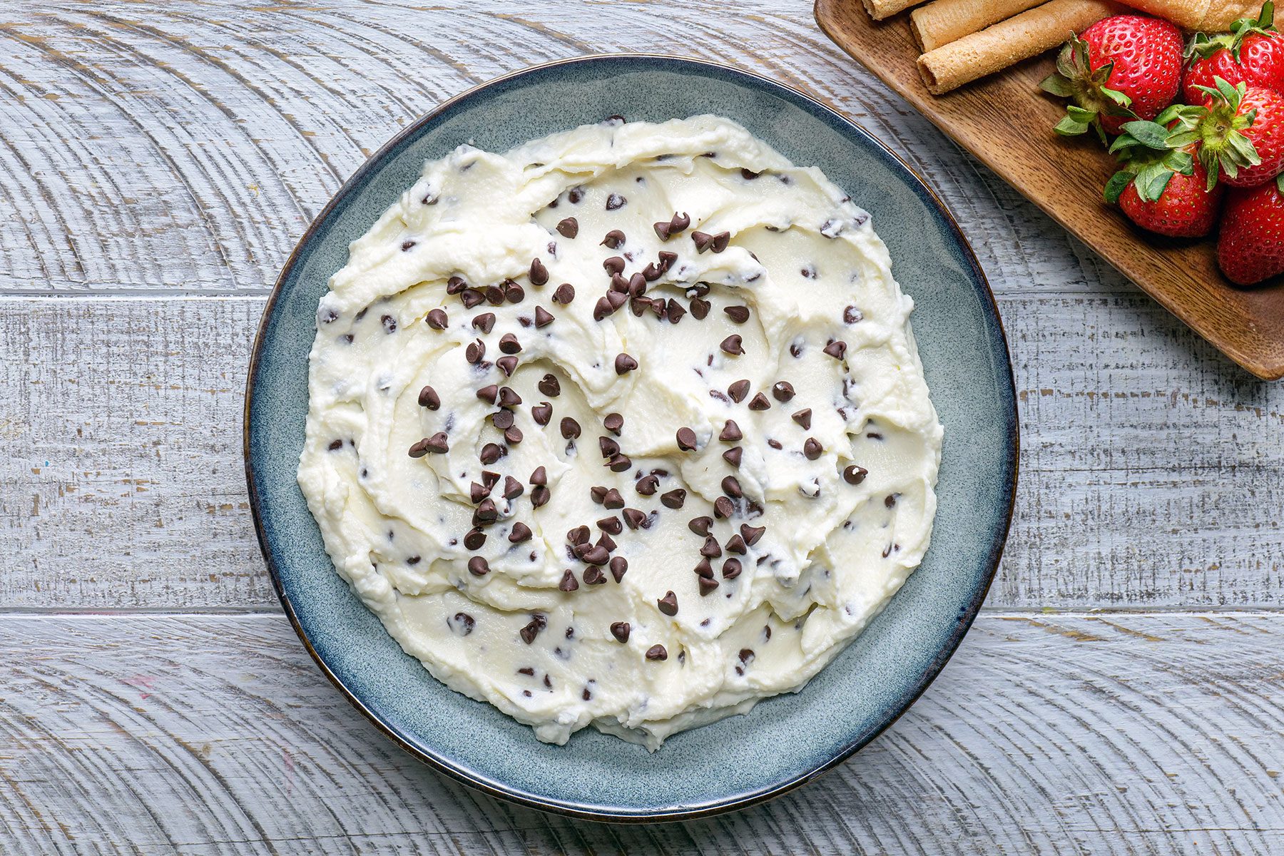 Cannoli Dip served with strawberries