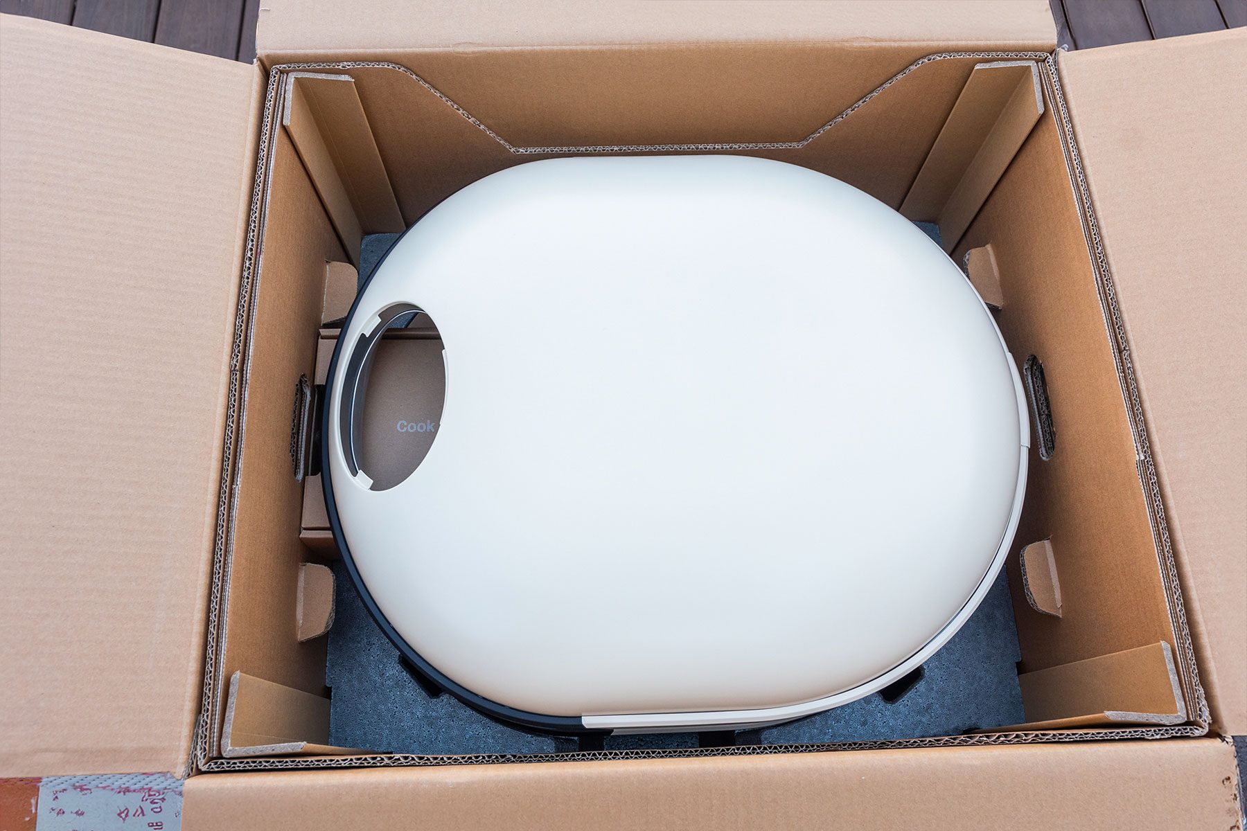 Gozney Arc Pizza Oven packed in cardboard box