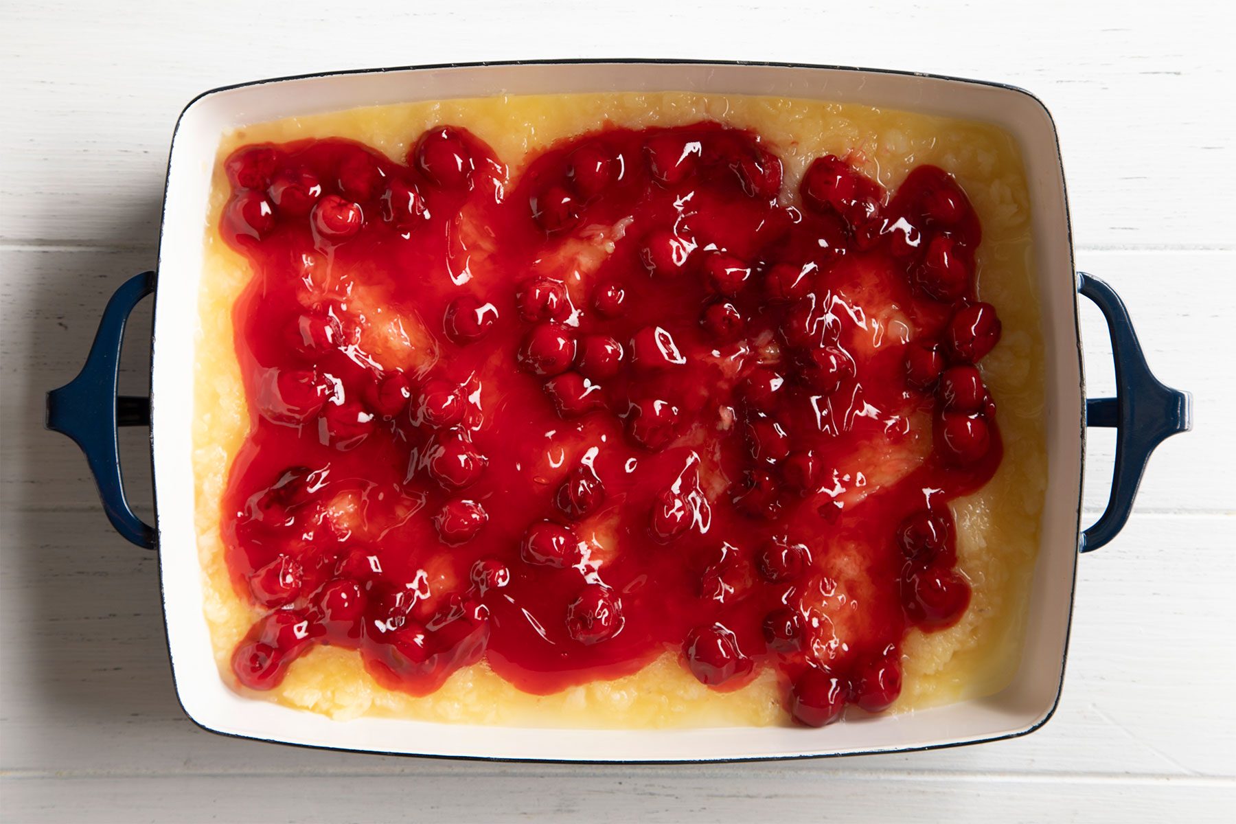 add a layer of pie filling for dump cake