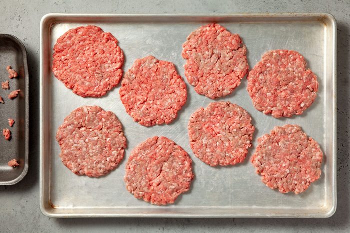 8 thin patties of beef