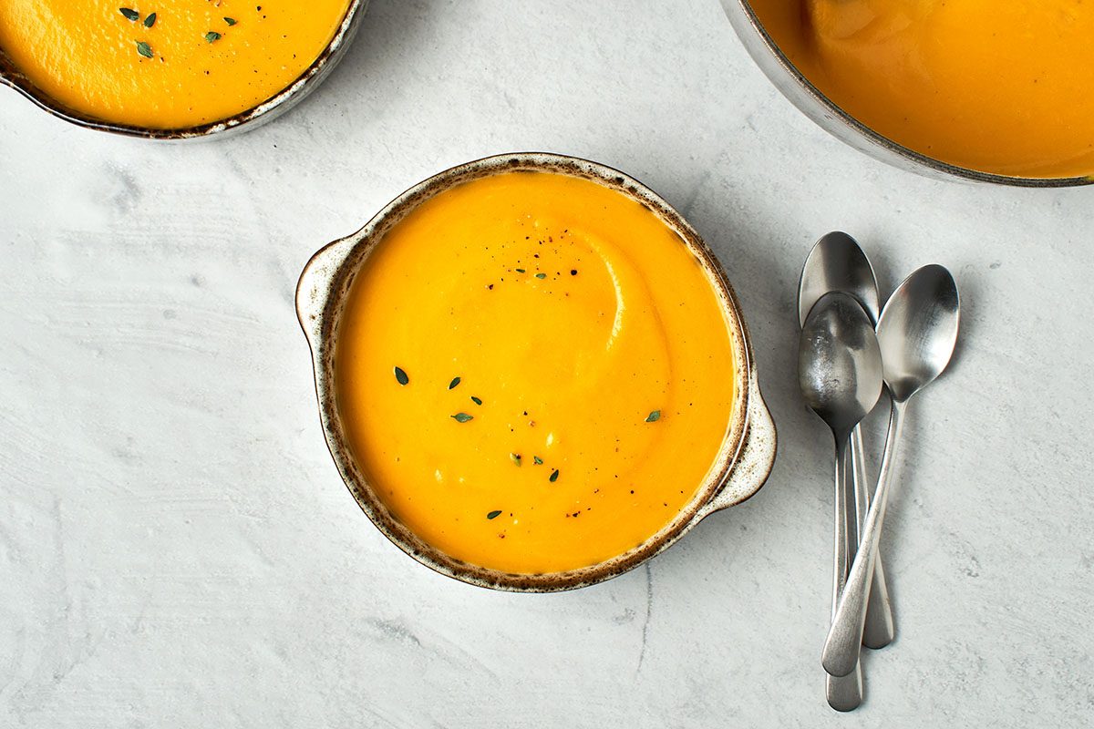 This creamy Butternut Squash and Apple Soup by Taste of Home combines the natural sweetness of butternut squash with the tartness of apples.