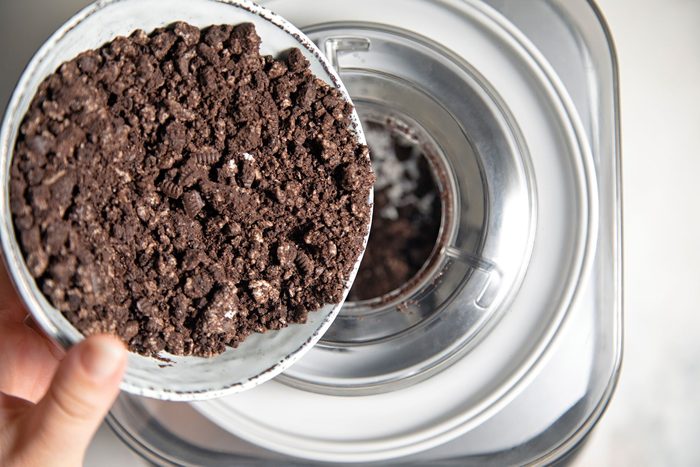 Adding crushed Oreo's during the last minute of processing