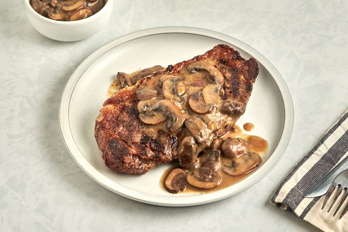 These grilled steaks with mushroom sauce from Taste of Home combines two old favorites: juicy steaks and a savory sauce.