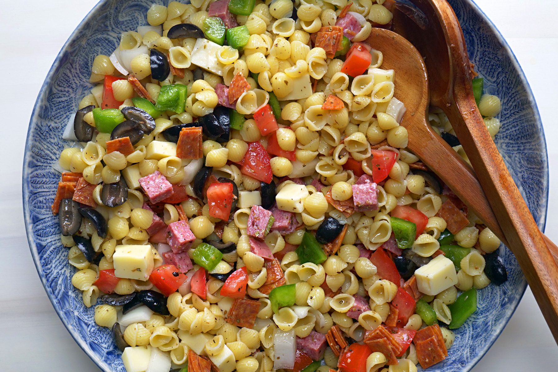 Italian Pasta Salad ready to be served