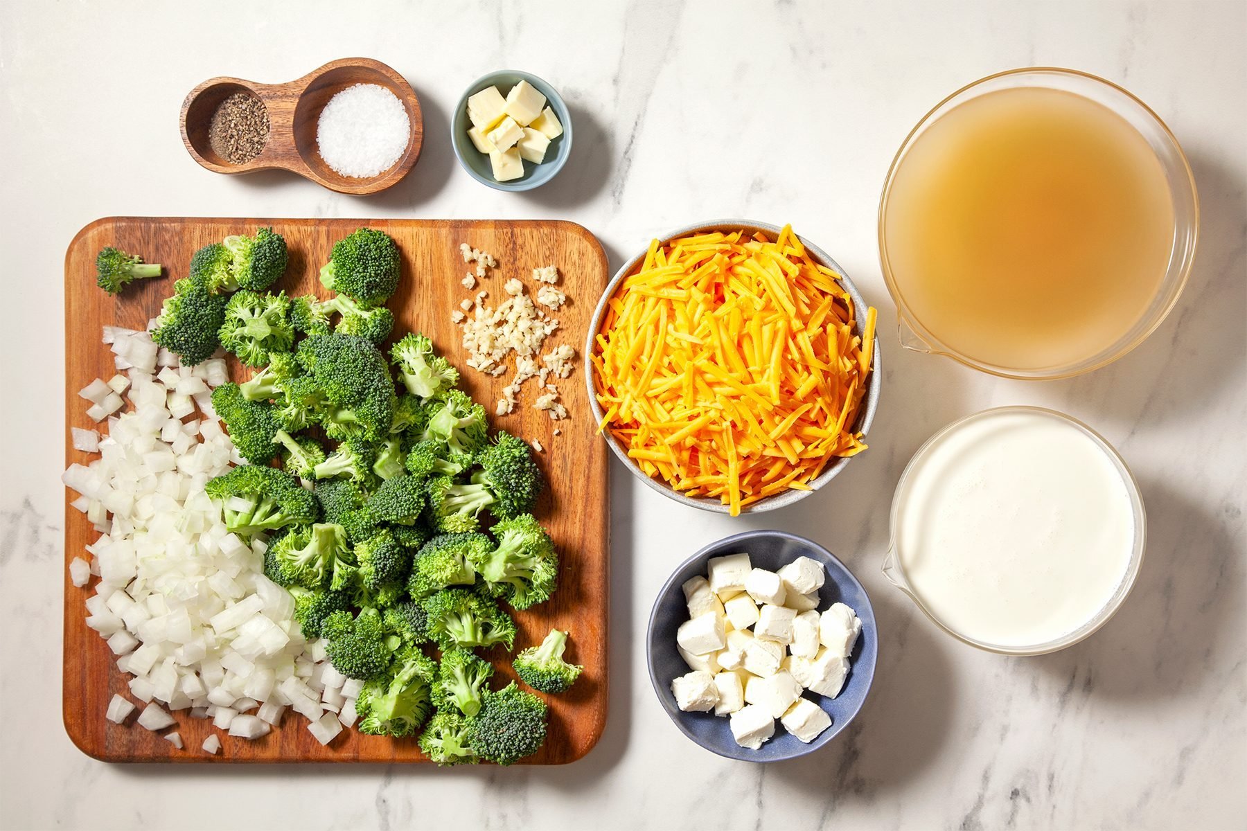 Ingredients for Keto Broccoli Cheese Soup