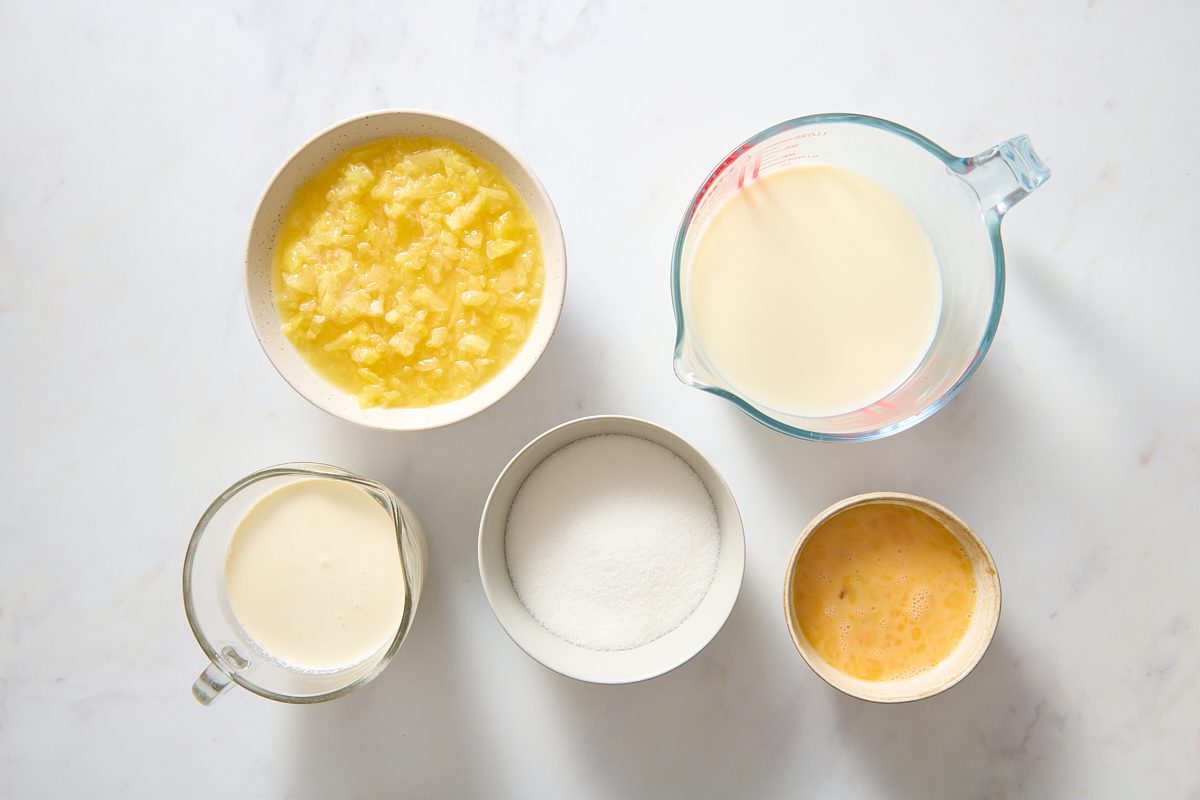 Ingredients for pineapple ice cream