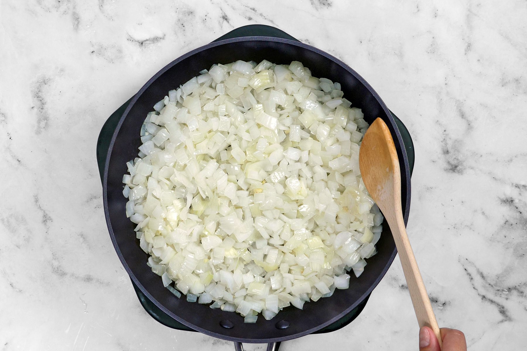 Saute onions in the skillet