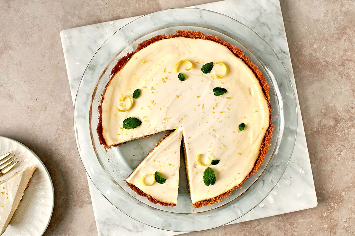 This cheesecake pie by Taste of Home combines two all-star desserts into one.