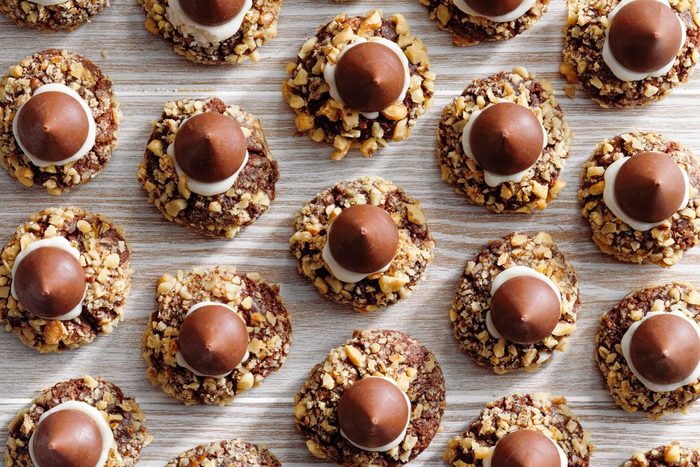 Top view of Chocolate Thumbprint Cookies
