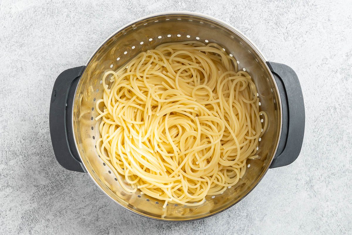 Taste of Home Bacon Pasta recipe photo of the cooked pasta.