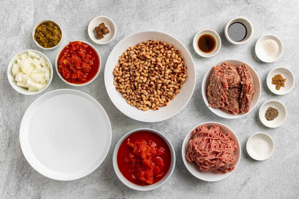 Taste of Home Black Eyed Pea Soup recipe photo of the ingredients.