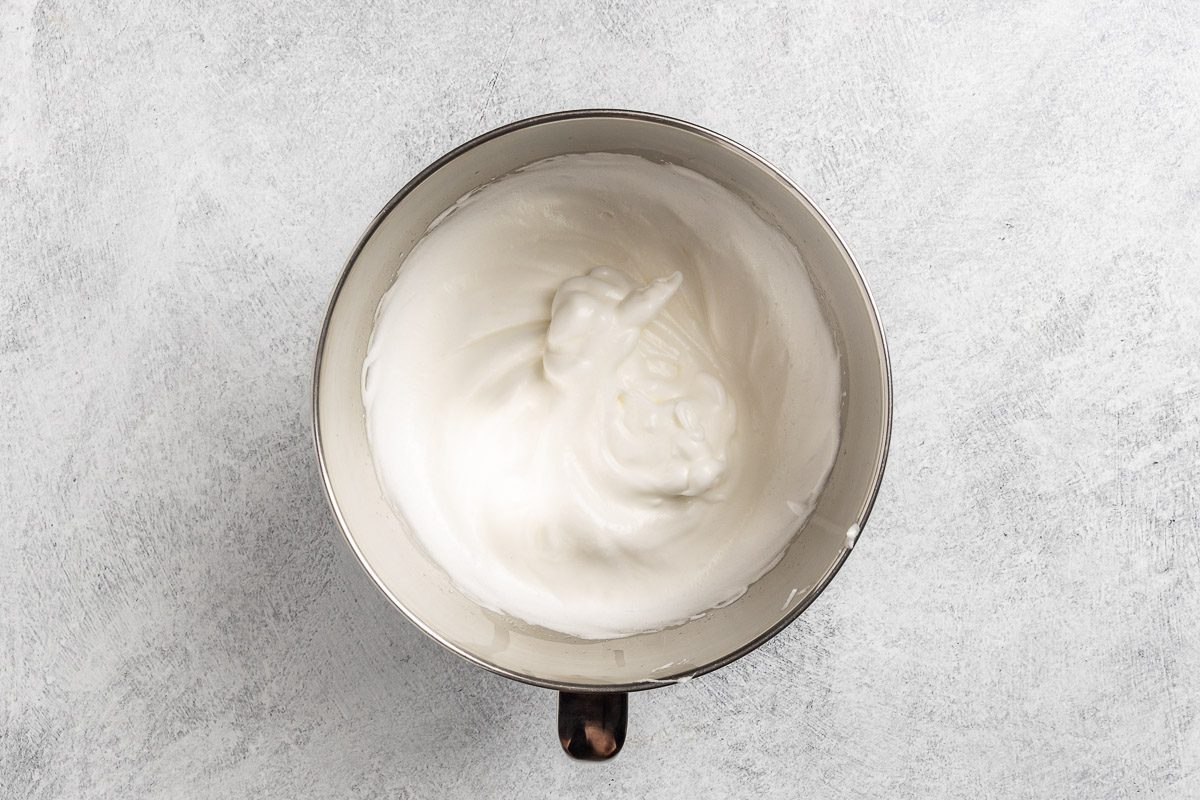 Taste of Home Chocolate Olive Oil Cake recipe photo of the beaten egg whites.