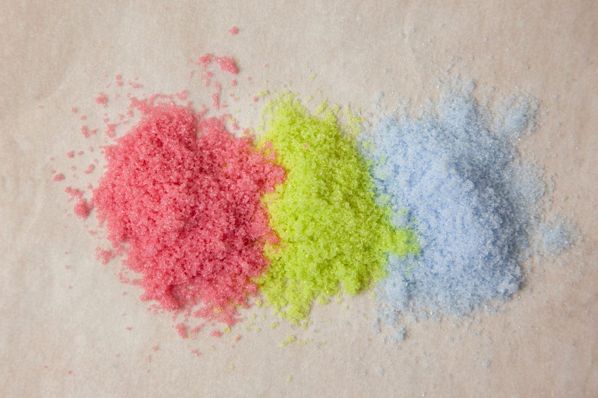 Taste of Home Colored Sugar, pink sugar, lime green sugar; light blue sugar