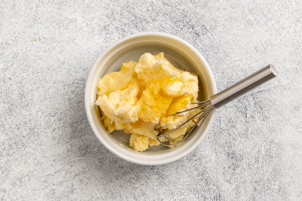 Taste of Home Corn Muffin Recipe photo of preparing the honey butter.