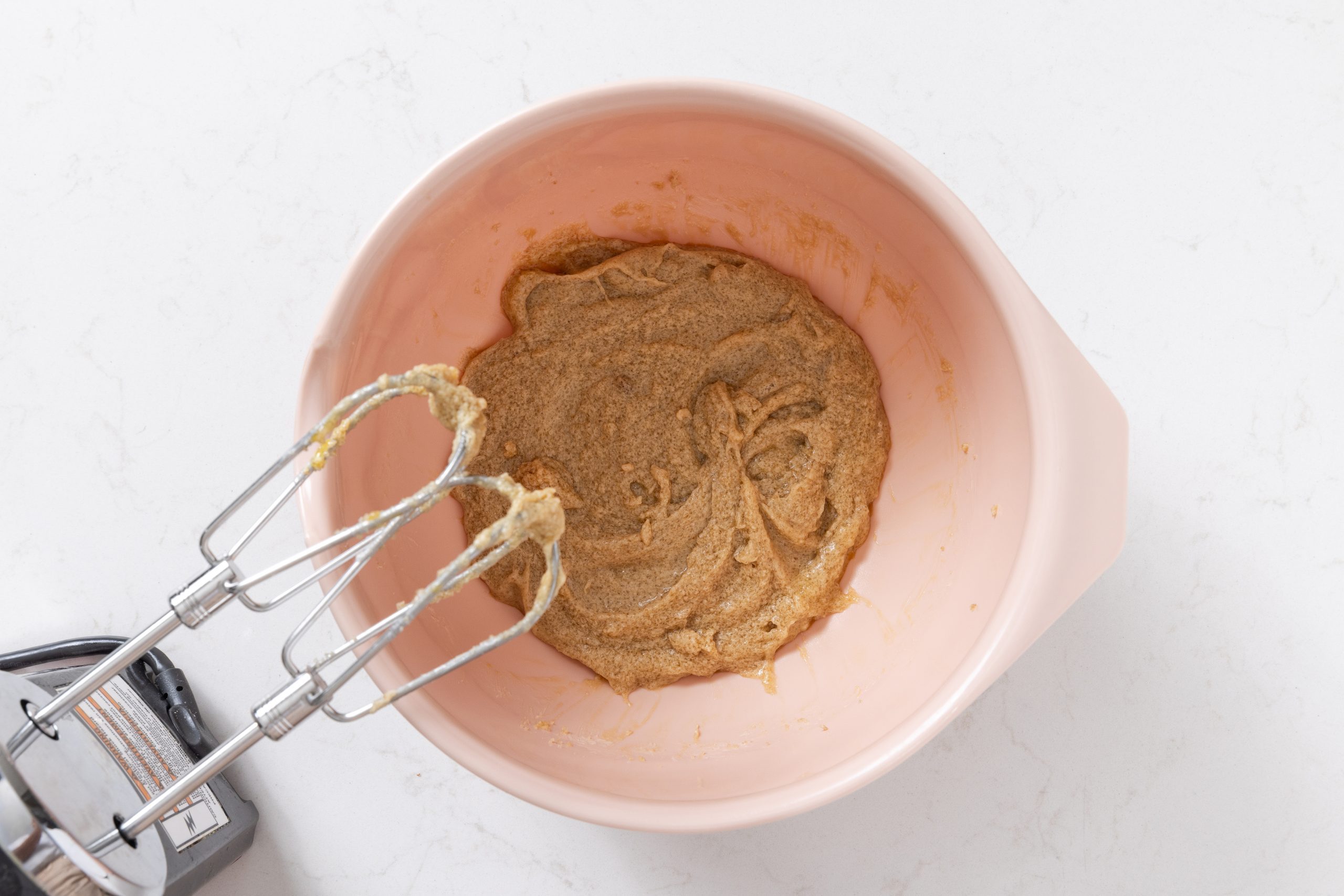 Butter, brown sugar and egg mixed.