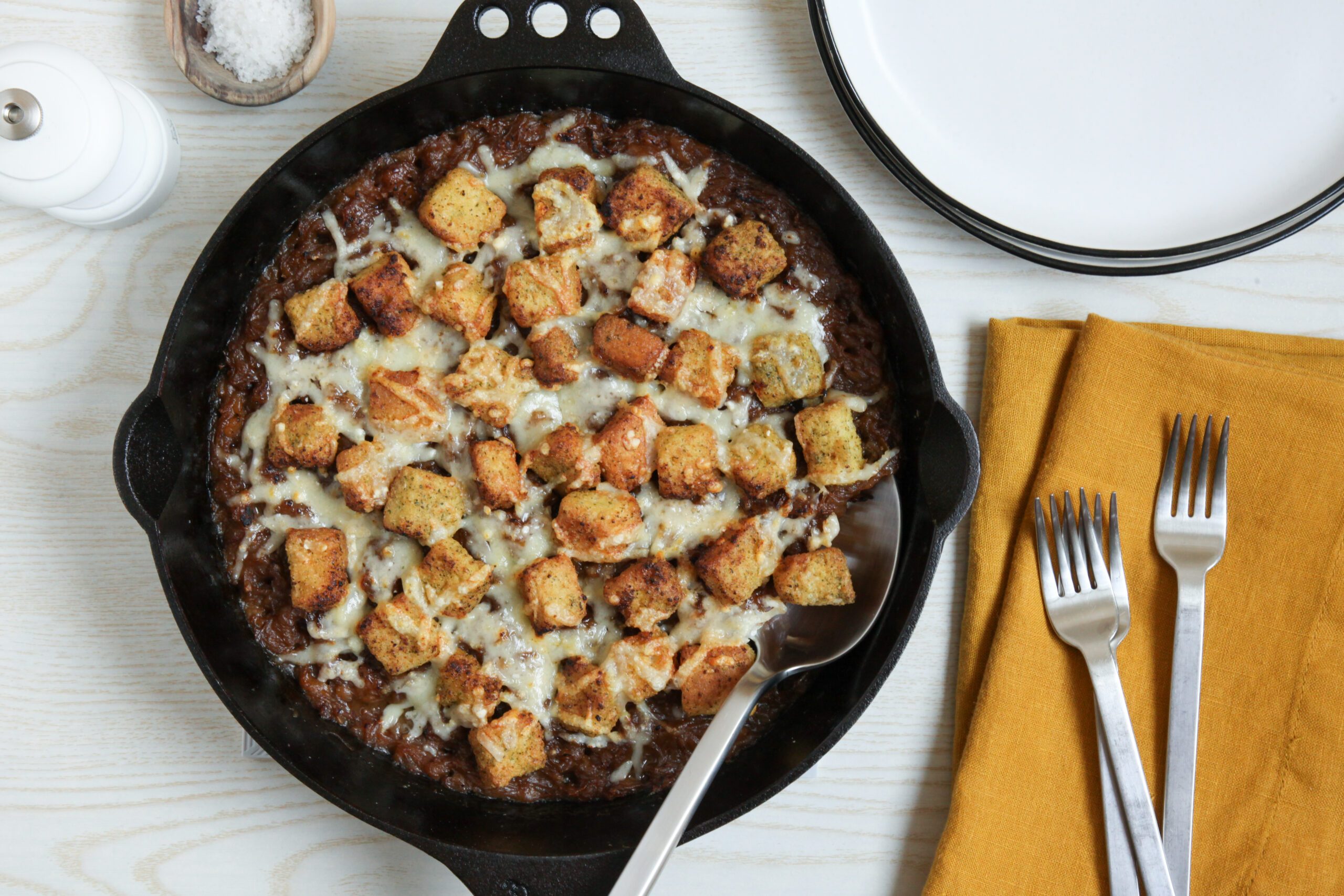 French Onion Casserole ready to serve