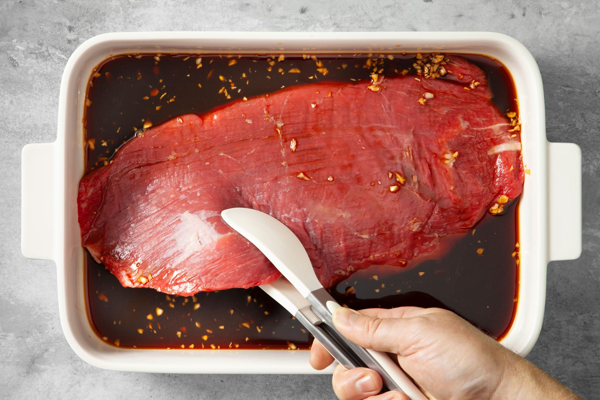 Steak added in the sauce mix