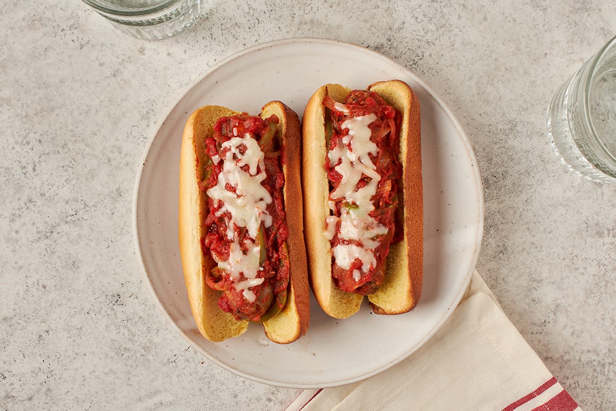 For a casual but hearty meal, try this saucy Italian sausage sandwich by Taste of Home.