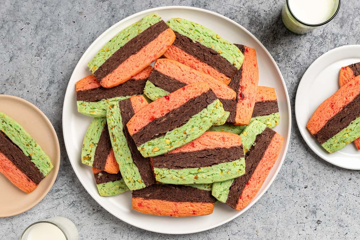 Taste of Home Italian Spumoni Cookies recipe photo of the finished recipe.