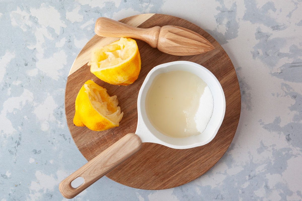 Step 4 of Taste of Home Italian Lemon Cream Cake is to in a small saucepan, combine sugar and lemon juice. Bring to a boil over medium heat; cook and stir until sugar is dissolved