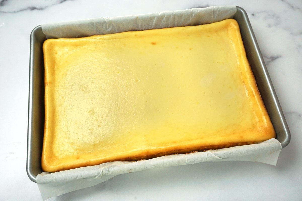 Taste of Home lemon cheesecake bars cooling in the pan RMS 15811