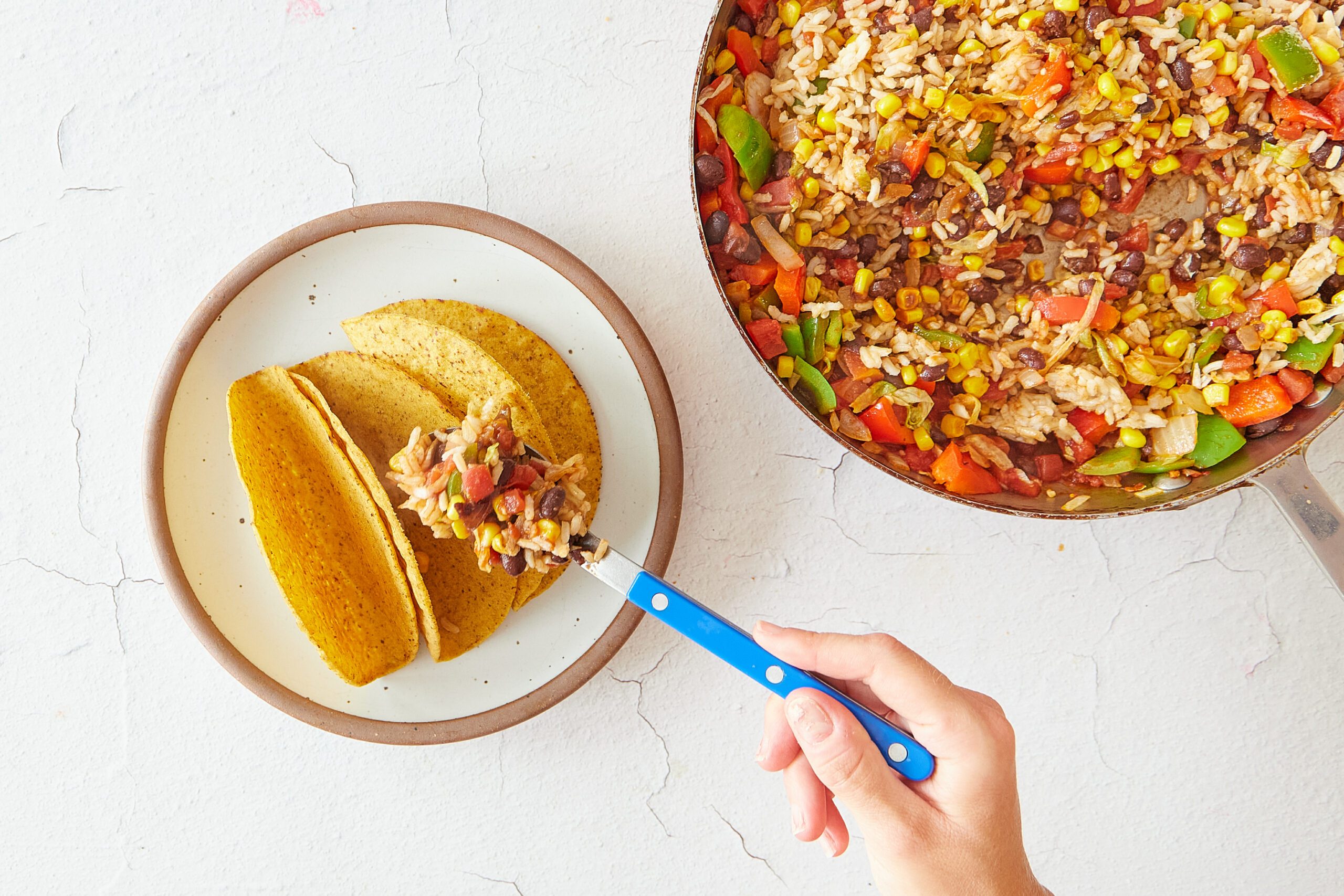 Serve the black bean tacos