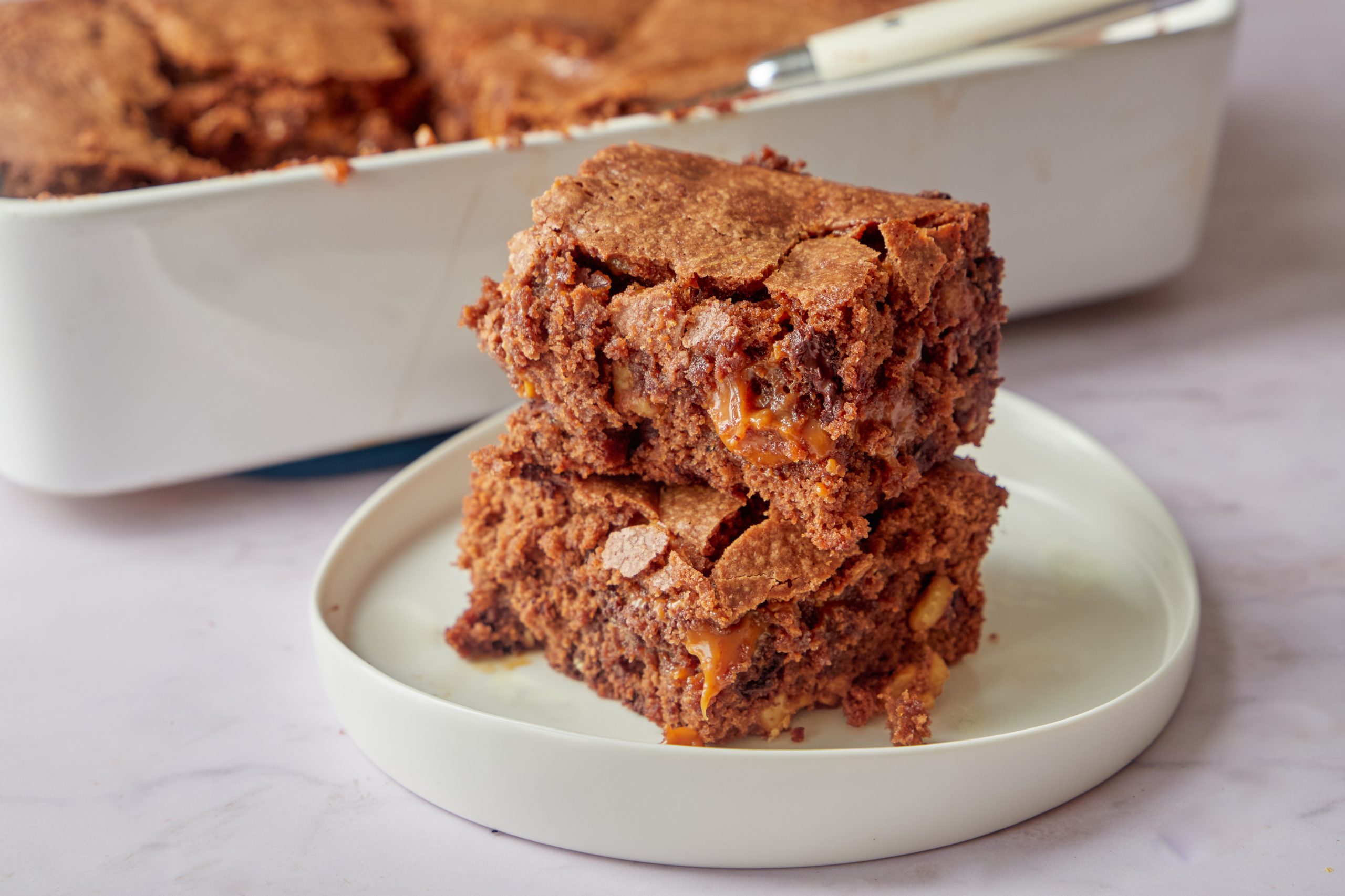 Caramel brownies are a decadent twist on a favorite.