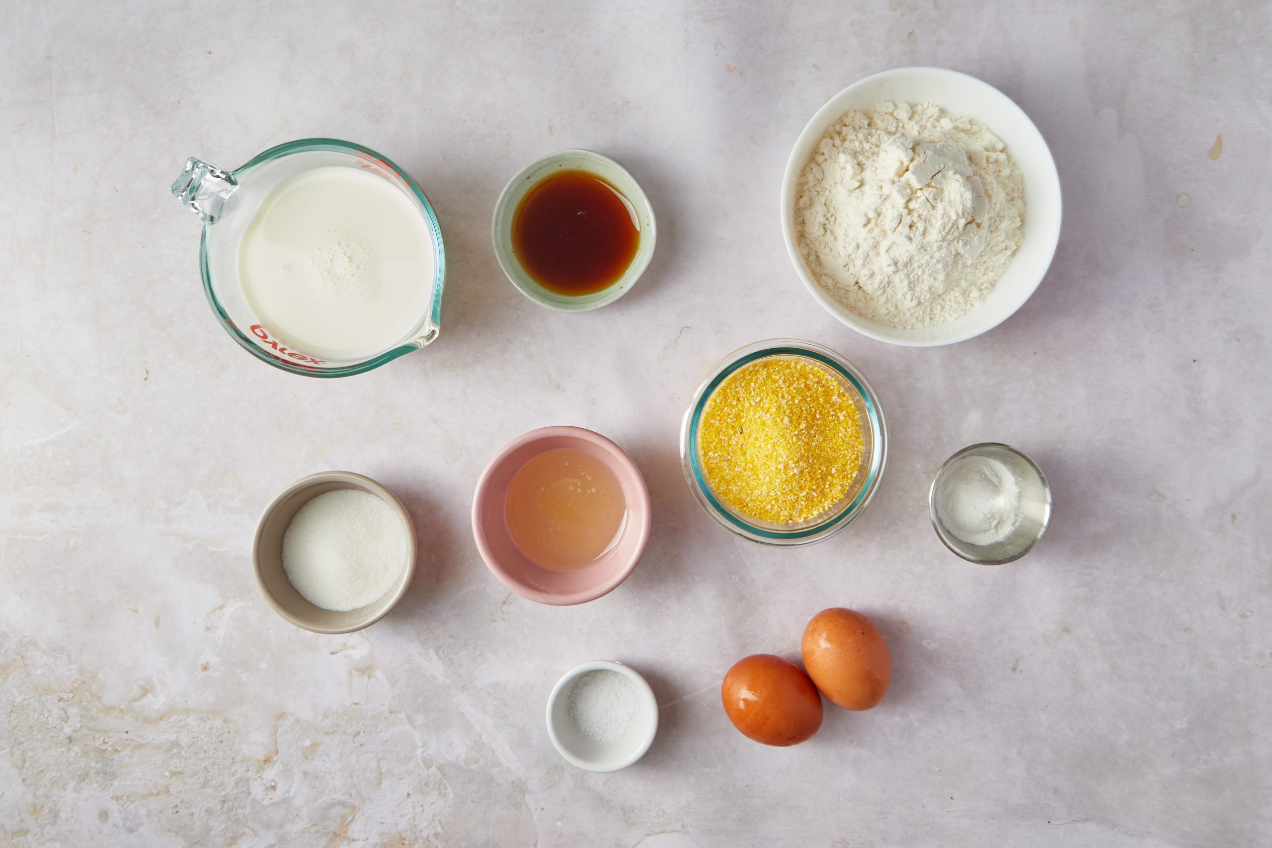 Ingredients for cornbread pancakes