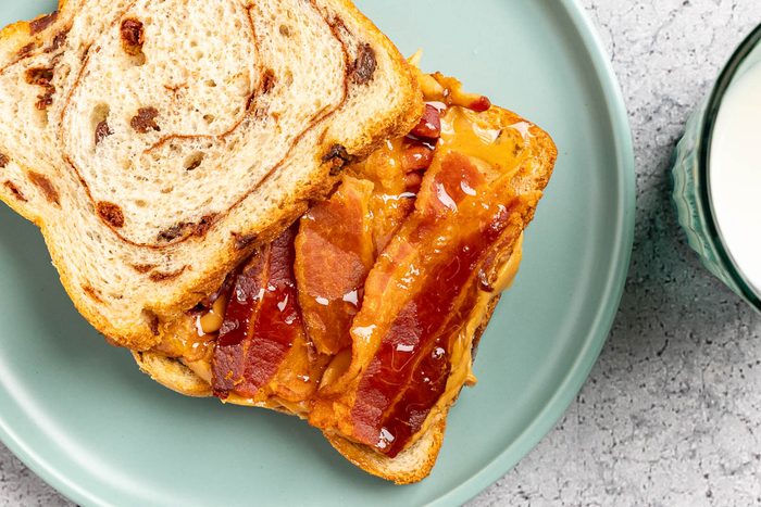 Taste of Home Peanut Butter and Bacon recipe photo of the finshed recipe served on plates.