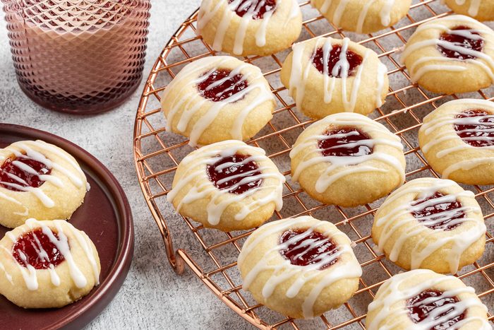 Taste of Home Raspberry Thumbprint cookies photo of the finished recipe.