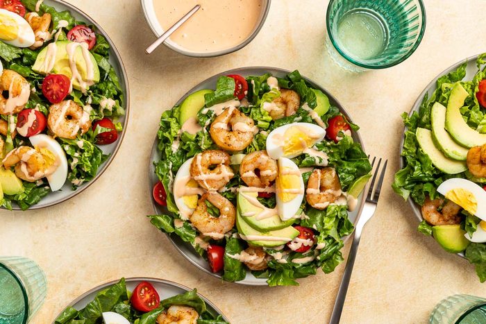 Taste of Home Shrimp Louie recipe photo of the final recipe served on plates.