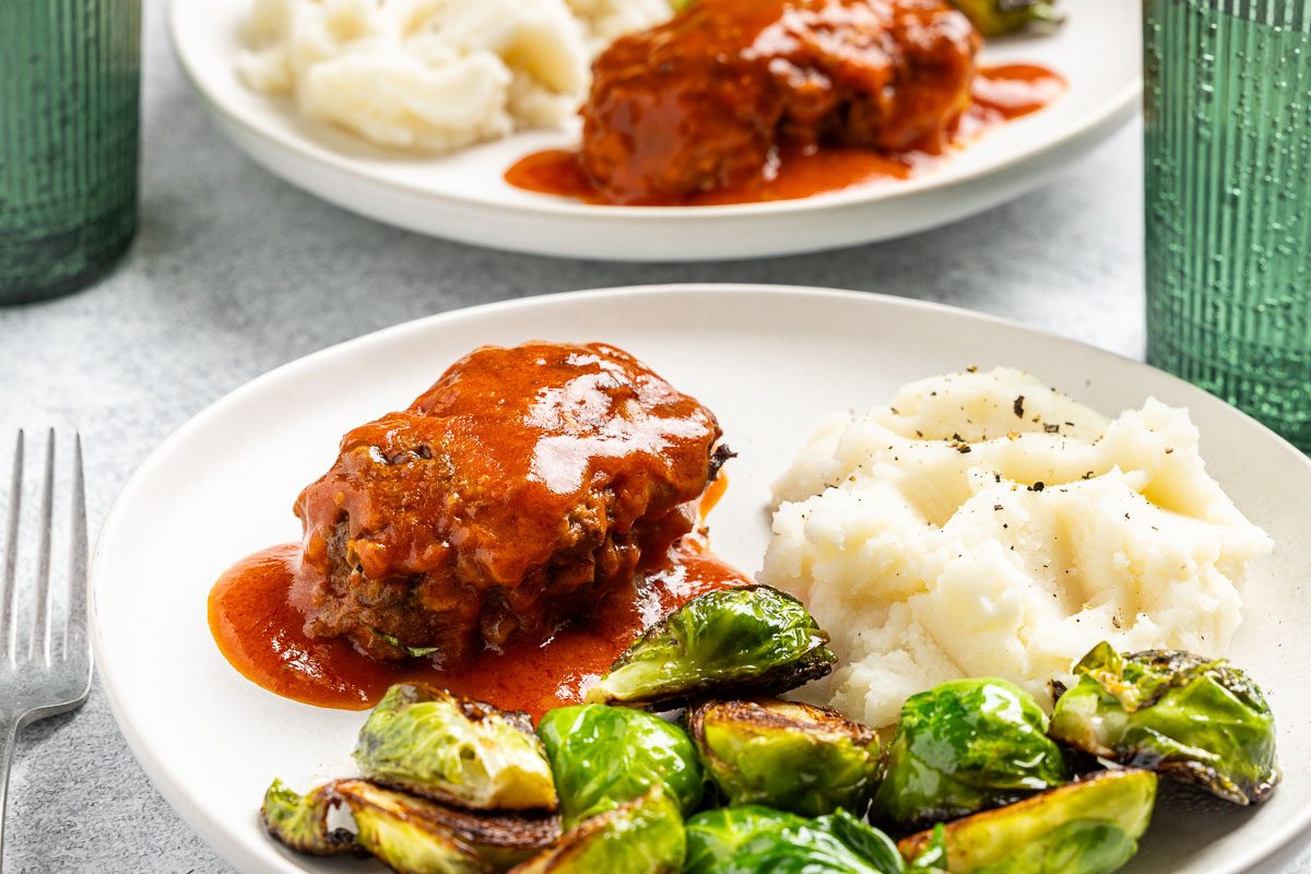 Taste of Home Skillet Meatloaf recipe photo of the finished recipe served on plates.
