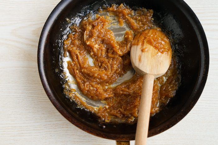 Caramelized onions in a skillet