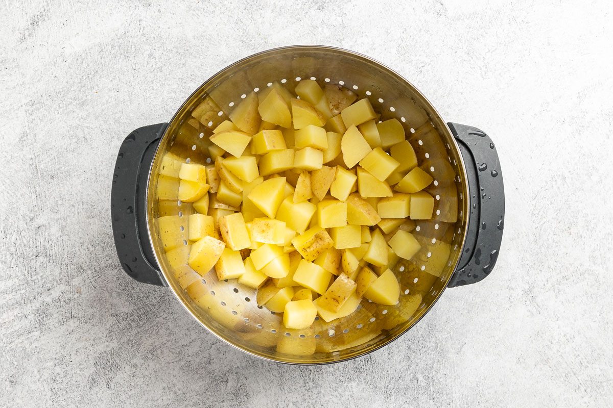 Taste of Home Steak and Potatoes recipe photo of the boiled potatoes.