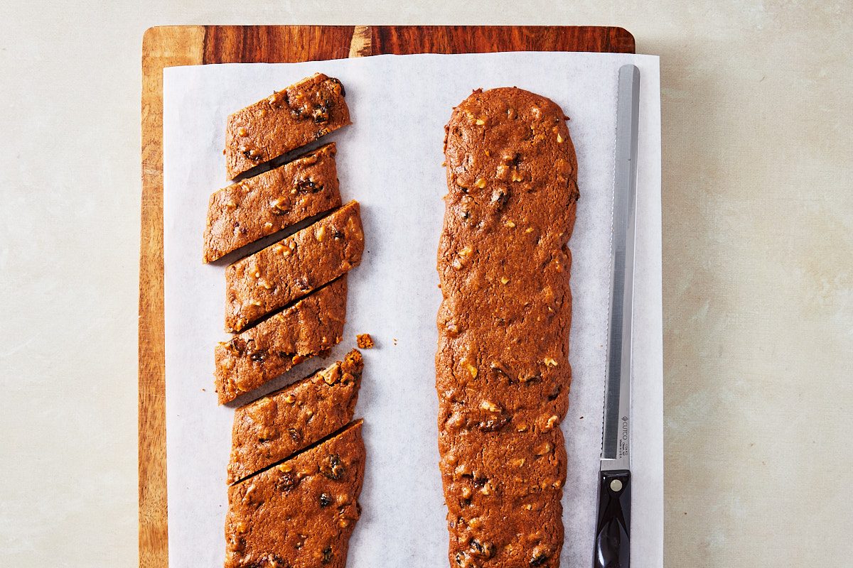 Hermit Cookies Step 4- Slicing logs into individual cookies