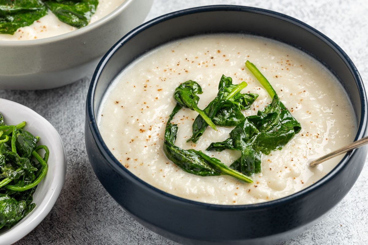 Taste of Home Turnip Soup recipe photo of the finished recipe served into bowls.