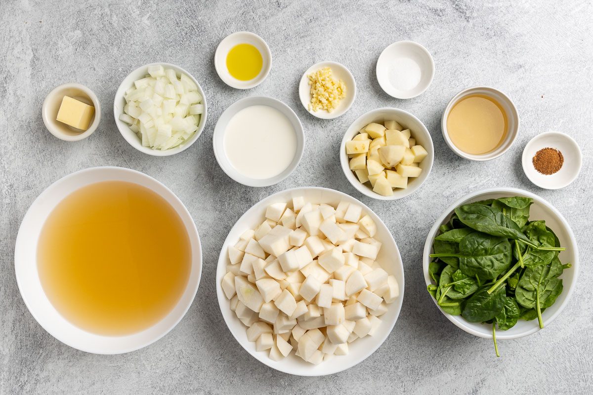 Taste of Home Turnip Soup recipe photo of the ingredients.